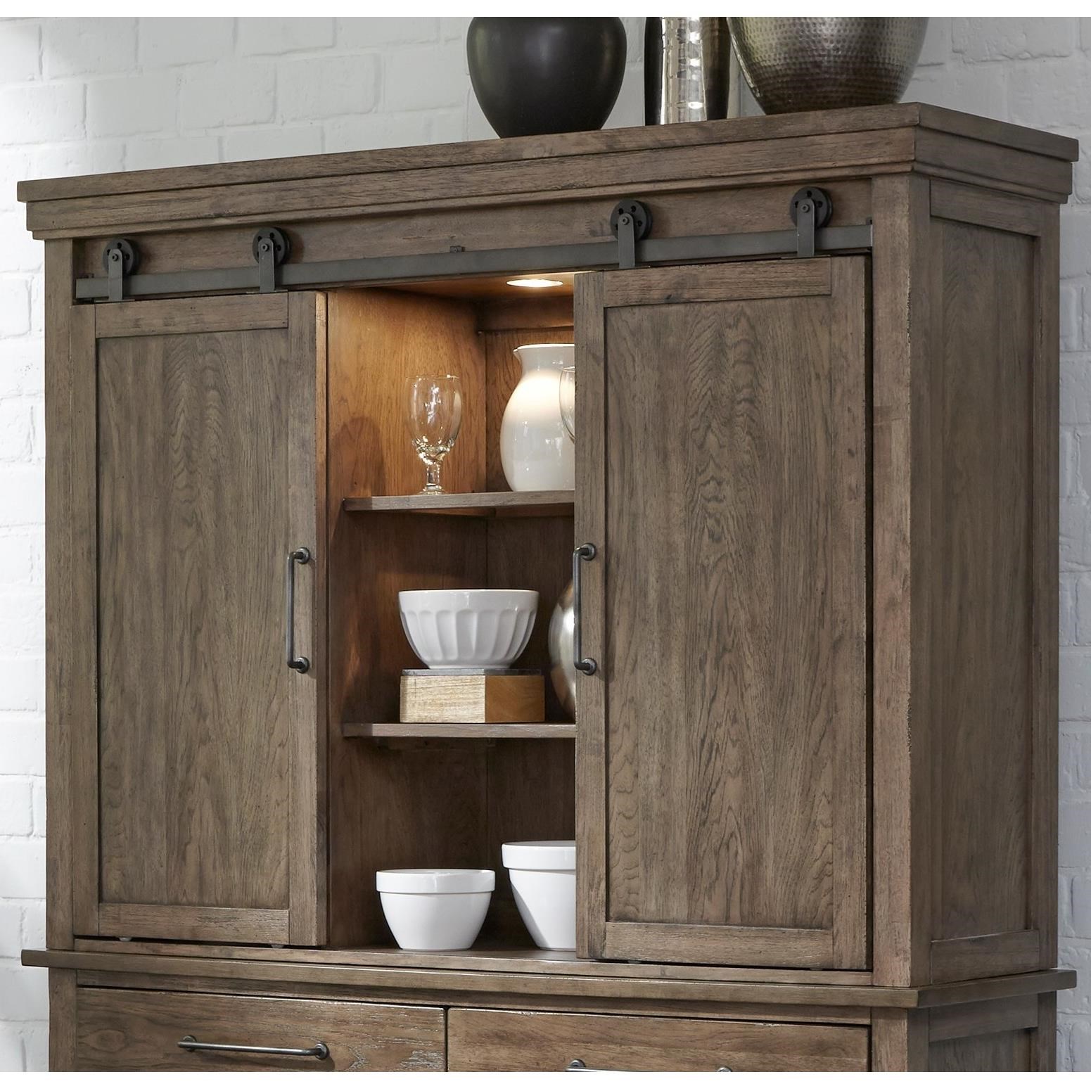 Liberty Furniture Sonoma Road Contemporary 2 Door Hutch with LED Touch
